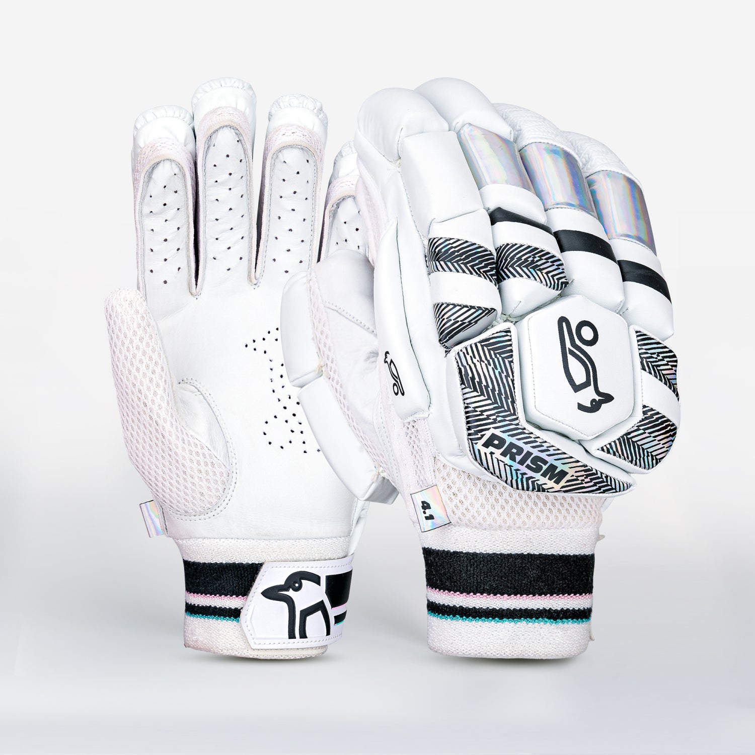 Kookaburra Prism 4.1 youth batting gloves leather palm breathable mesh