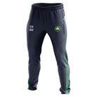 Cricket Ireland +40 playing trousers in navy and green with Irish Veterans Cricket Association crest