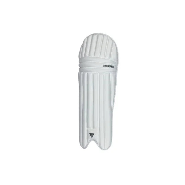 Versant OG White Cricket Batting Pads with premium PU construction, reinforced knee protection, lightweight design, and high-density foam padding for cricket matches and training.