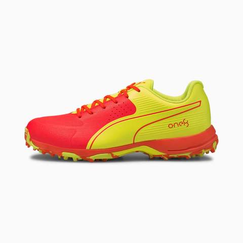 PUMA 19 FH Rubber Red Blast Yellow Cricket Shoe Sports Hub